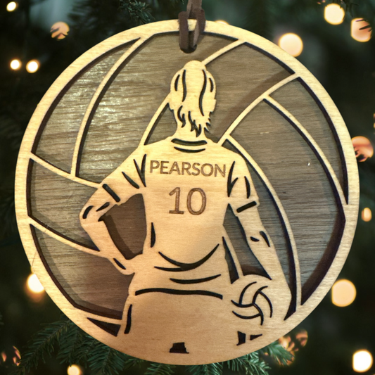 Sports Collection - Custom Engraved Volleyball Ornament