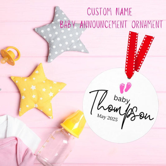 Custom - Ceramic Baby Name Announcement Ornament