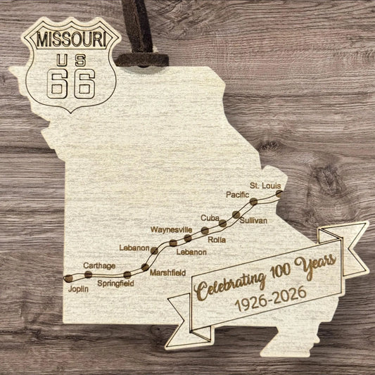Missouri Route 66 Centennial Ornament | Celebrating 100 Years (1926–2026)