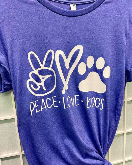 Peace Love Dogs Graphic TShirt