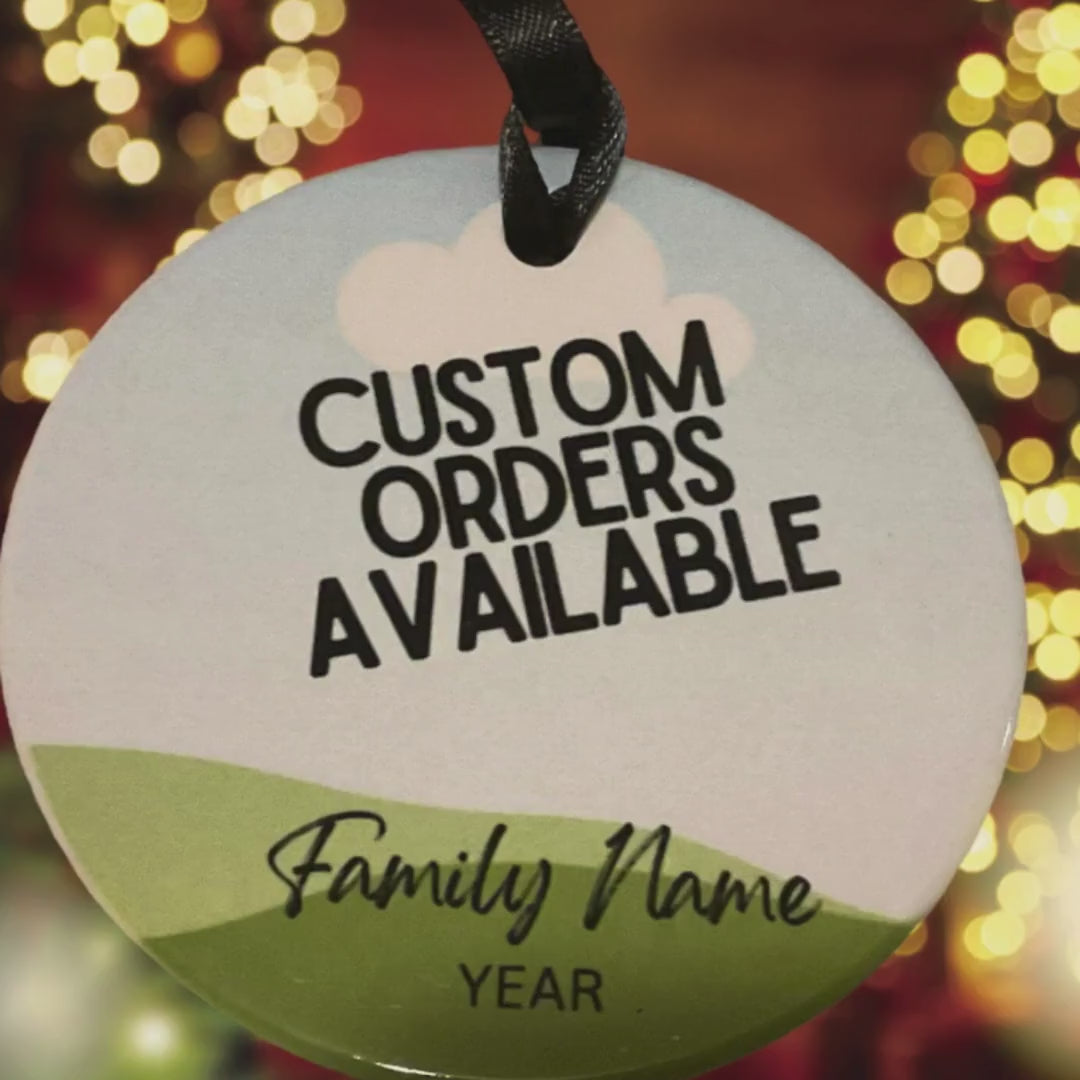 Custom - Ceramic Baby Stats Announcement Ornament